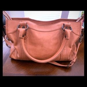 Frye Melissa satchel in blush pink.